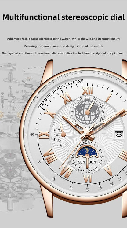 2024 Men Watch Fashion Top Luxury Sport Men's Wristwatch Waterproof Luminous Leather Date Quartz Watches Man Clock