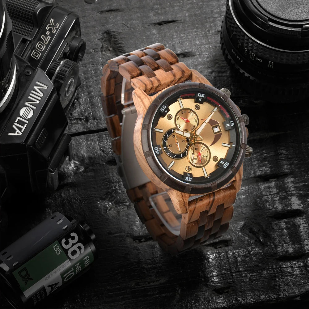 Wooden Watches for Men Fashion Anniversary Wedding Day Gift For Husband Personalized Engraved Custom Wood Watch Dropshipping