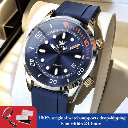 OLEVS Watches for Men Top Luxury Brand Automatic Mechanical Watch Super Waterproof Luminous Swim Diving Watch Reloj 6751