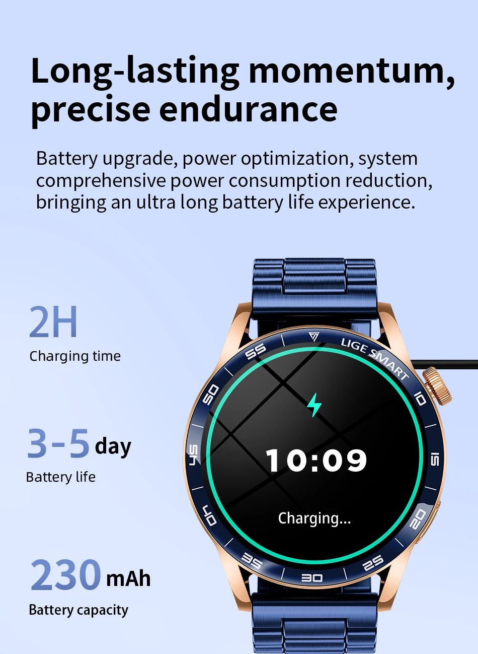 LIGE 2026 New Smartwatch Men For Android iOS Phone 1.38" HD Bluetooth Call Heart Rate Monitor Waterproof Sport Smart Watch Women