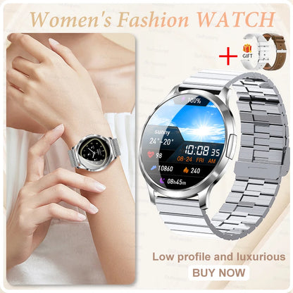 2026New Ladies' Smart Watch AMOLED Display Custom Dial Sport Fitness Health Tracke Waterproof Bracelet Music Digital Clock Women