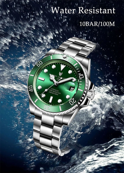 LIGE Top Brand Vintage Mechanical Watches Men Fashion Business Luxury Mens Watch Waterproof Luminous Automatic Wristwatch Reloj