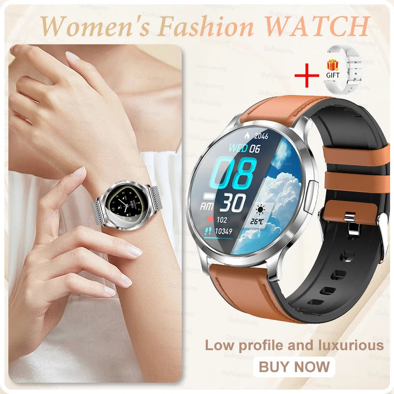2026New Ladies' Smart Watch AMOLED Display Custom Dial Sport Fitness Health Tracke Waterproof Bracelet Music Digital Clock Women