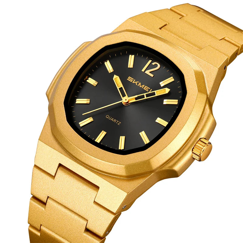 Skmei Bracelet Watches for Mens Analog Display 50M Waterproof Simple Style Quartz Wristwatch