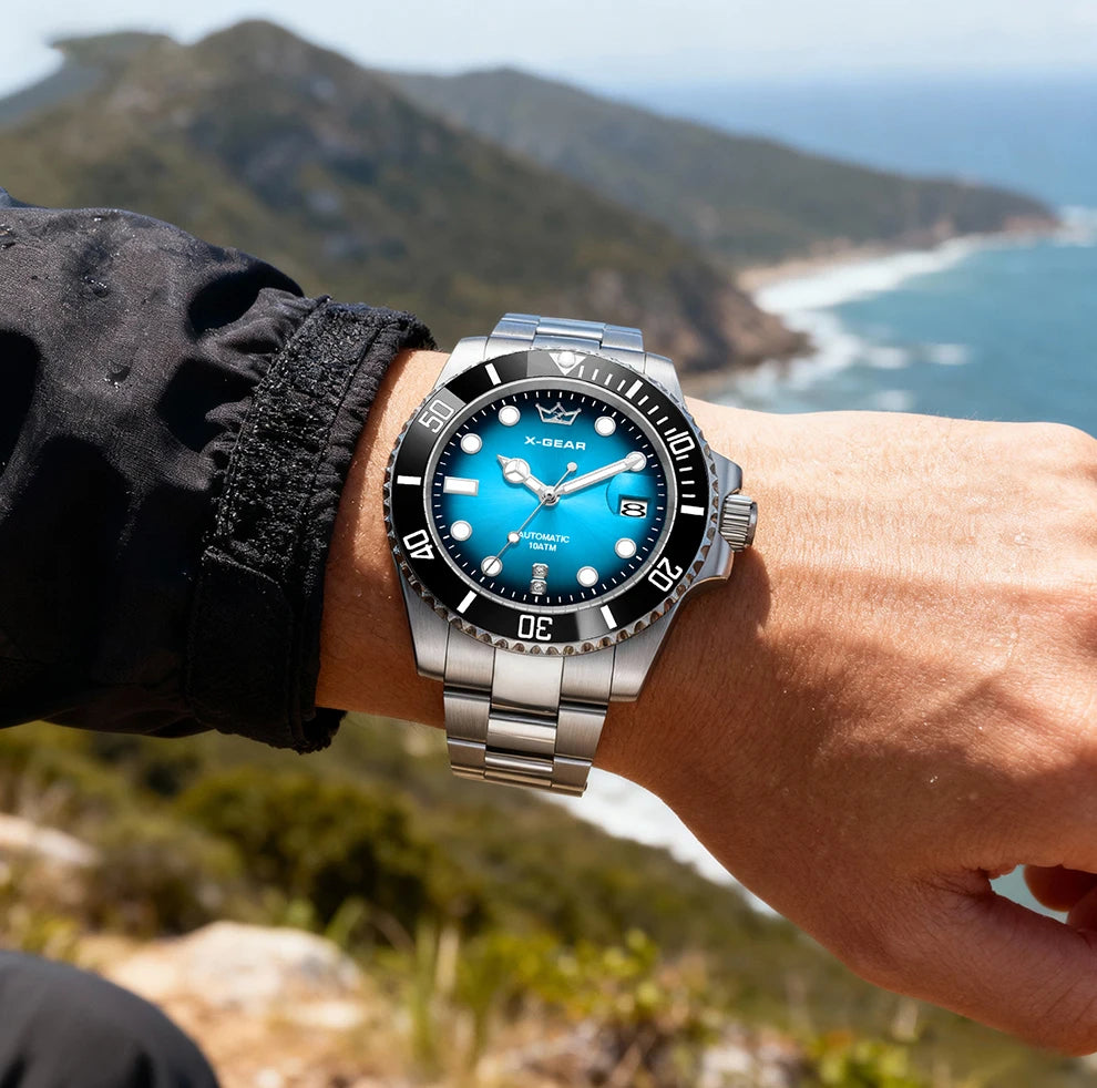2026 New Men Automatic Mechanical Watches Stainless Steel Waterproof Watch  Water Ghost Luminous Dive Watch with Ceramic Bezel