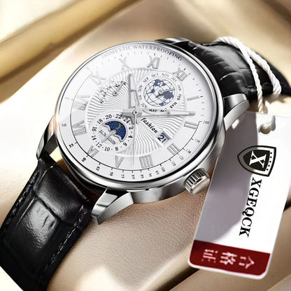 2024 Men Watch Fashion Top Luxury Sport Men's Wristwatch Waterproof Luminous Leather Date Quartz Watches Man Clock