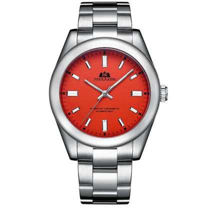 Automatic Watches for Men Mechanical Self Wind Stainless Steel Luxury Red Yellow Blue Green Rainbow 41mm Reloj Hombre Baratos