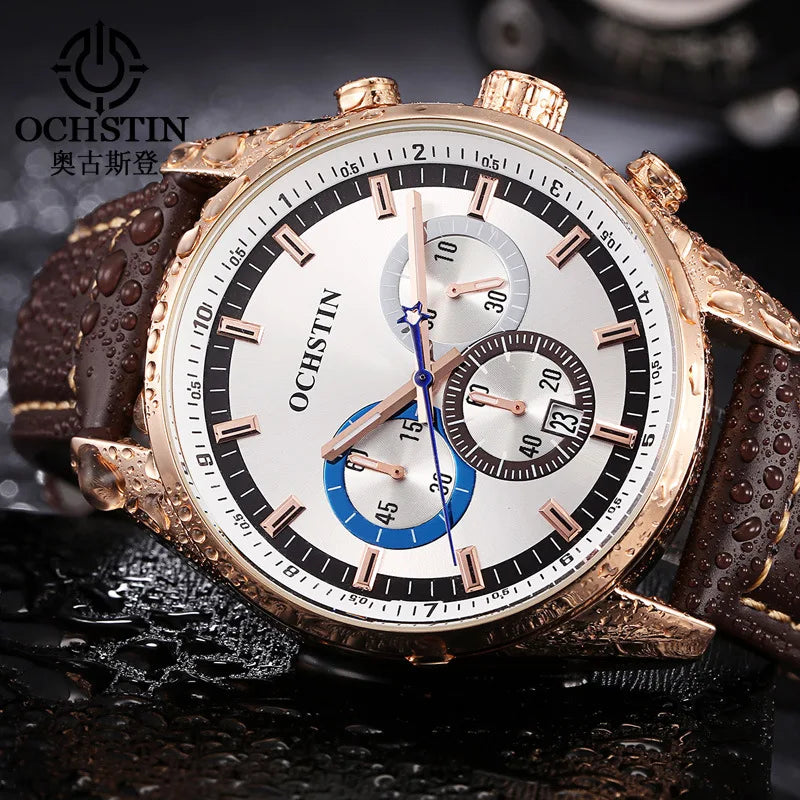 Swiss brand new multi-functional business men's watch waterproof luminous quartz watch live broadcast hot sale**