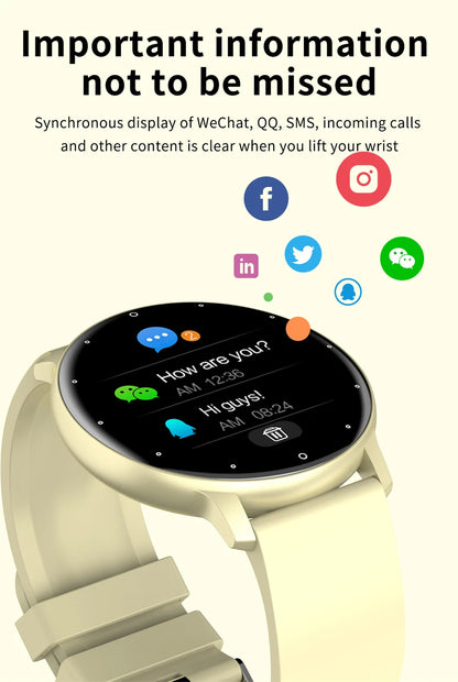 LIGE Smart Watch Women Men Full Touch Screen Bluetooth Call Smartwatch Waterproof Sports Fitness Tracker Watches for Android iOS