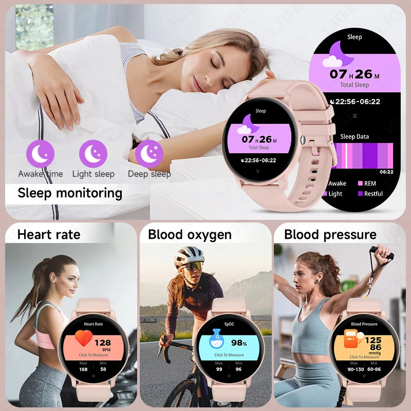 2026 New Smart Watch Women Men Bluetooth Call Sports Fitness Watches Heart Rate Health Monitor Smartwatch Ladies For Android iOS