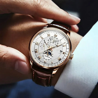 2024 Men Watch Fashion Top Luxury Sport Men's Wristwatch Waterproof Luminous Leather Date Quartz Watches Man Clock