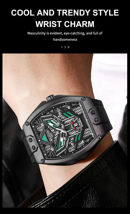 2025 Fashion Luxury Wine Barrel Shaped Watches for Man Quartz Wristwatch for Male Watch Luminous Waterproof Trendy Clock reloj