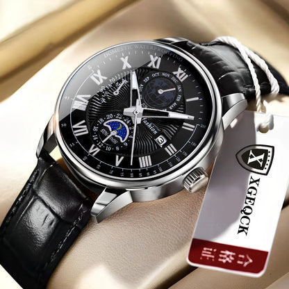 2024 Men Watch Fashion Top Luxury Sport Men's Wristwatch Waterproof Luminous Leather Date Quartz Watches Man Clock