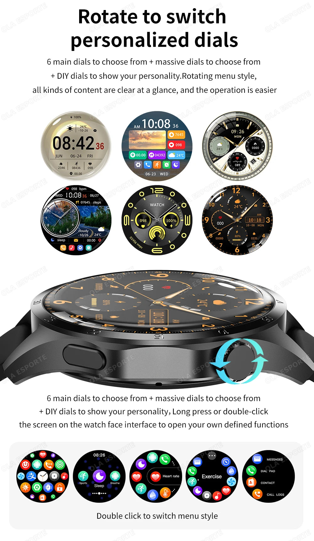 Men Smart Watch 1.52" HD Screen Bluetooth 5.4 Wireless Call Information Reminder Health Monitor Smart Watch IP68 Waterproof HT30