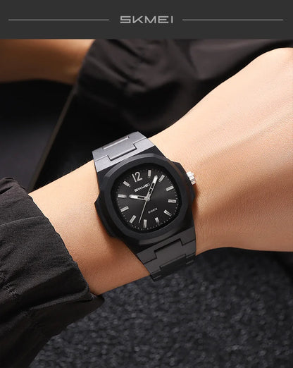 Skmei Bracelet Watches for Mens Analog Display 50M Waterproof Simple Style Quartz Wristwatch