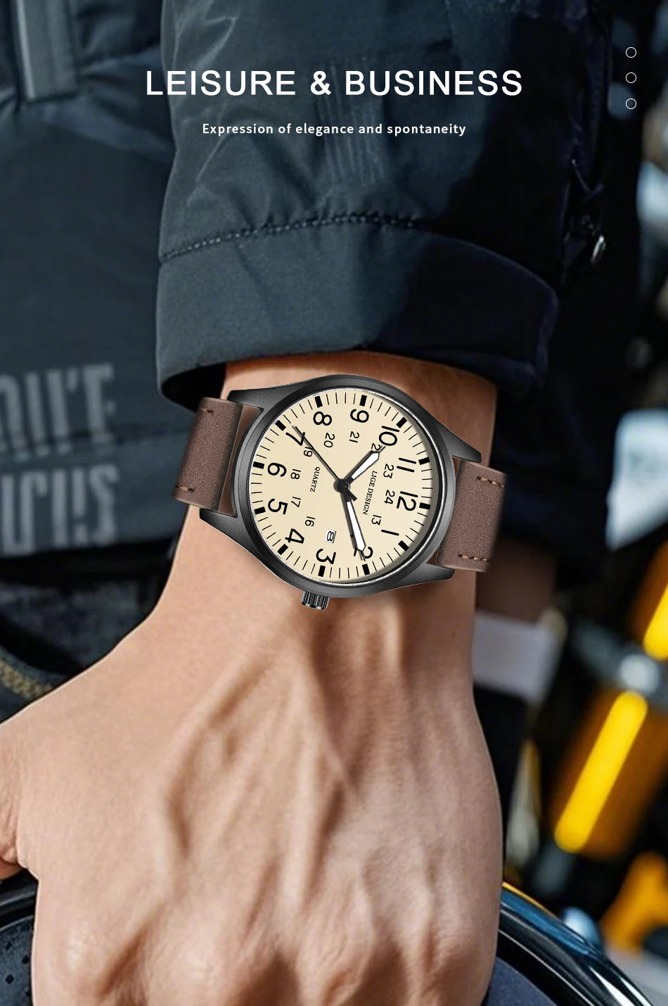 New Fashion LIGE Fashion Man Watch Outdoor Casual Sport Classic Auto Date Waterproof Luminous Quartz Watches Male Wear-resistant
