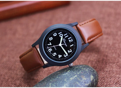 2026 new simple fashion leather strap watches for woman man children boys young students 12hours quartz waterproof watches clock