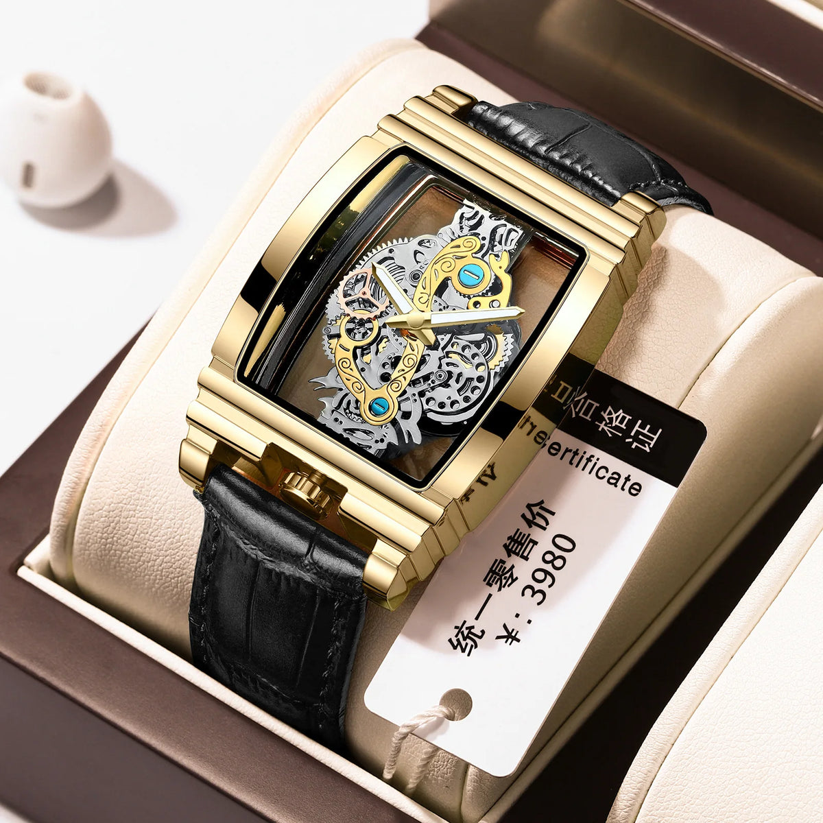 Hot Fashion Men Watch Top Brand Luxury Business Quartz Mens Watches Waterproof Hollow Out Wristwatch Men Gold Relogio Masculino