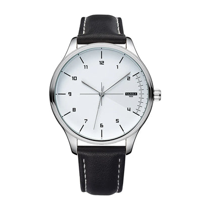 Fashion Men's Watches Top Brand Luxury Metal Case Quartz Wrist Watches Simple Casual Leather Belt Mens Watch Clock Reloj Hombre