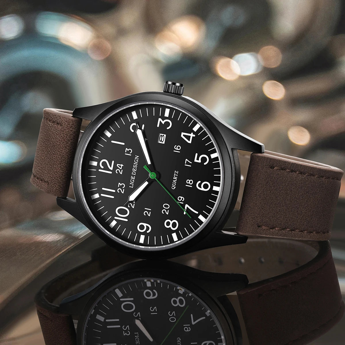 New Fashion LIGE Fashion Man Watch Outdoor Casual Sport Classic Auto Date Waterproof Luminous Quartz Watches Male Wear-resistant