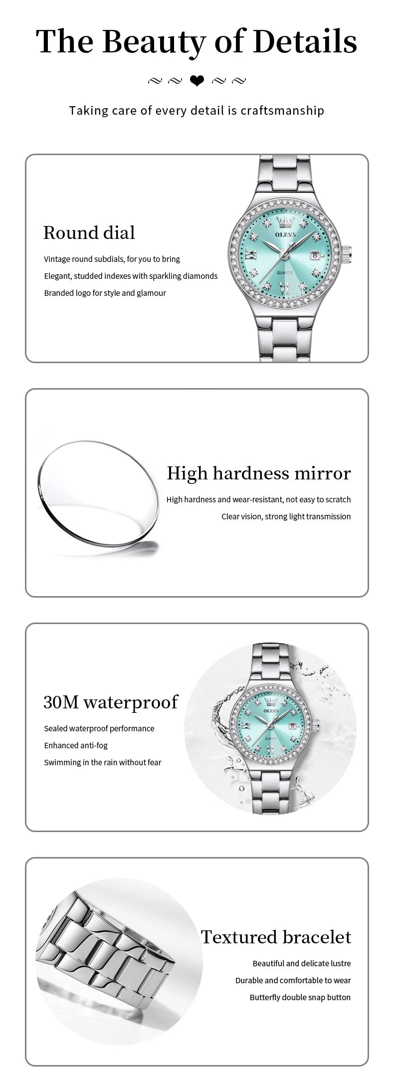 OLEVS 2026 New Women's Wristwatch Elegant Luxury Quartz Watch For Women Fashion Waterproof Watches Stainless Steel Ladies Clock