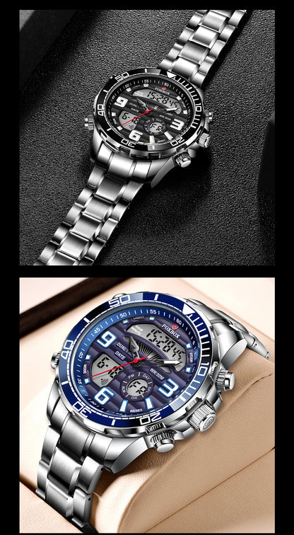 2024 Top Brand Luxury Digital Mens Watches Top Luxury Sport Quartz Wristwatch For Men All Steel Military Waterproof Clock+Box