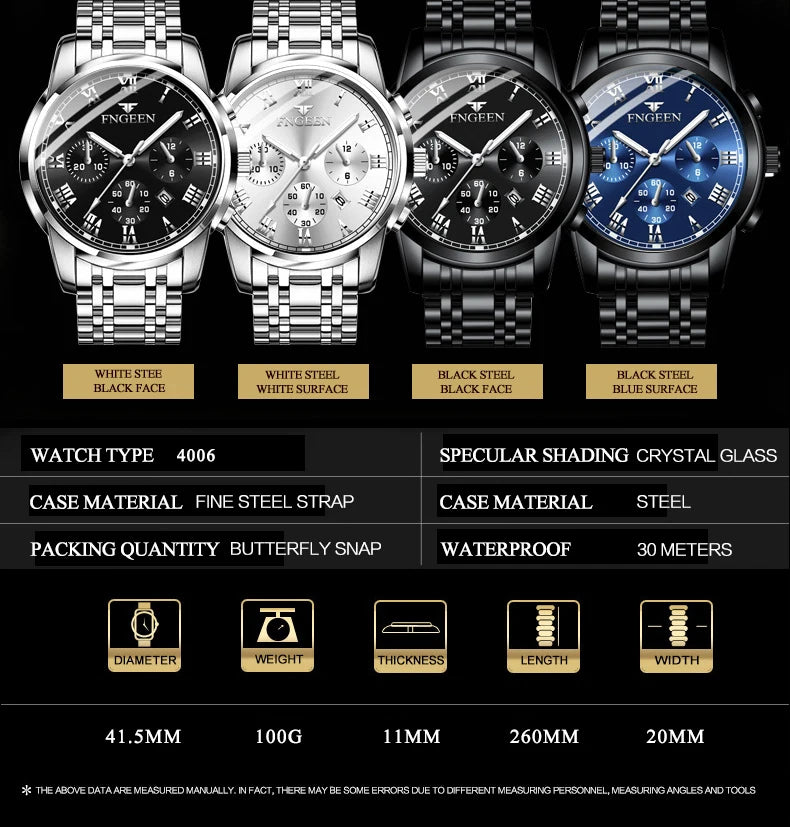 BINBOND Fashion 2pcs/Set Couple Watches Casual Men Ladies for Quartz Watch Lover Waterproof Stainless Steel Valentine Gift Watch