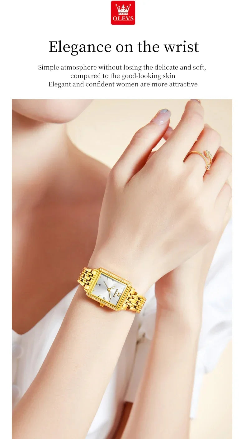 OLEVS 9995 Date Watch for Women Luxury Waterproof Luminous Watches Elegant Quartz Ladies Womens Wristwatces Relojes Para Mujer