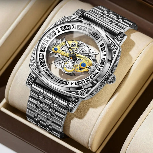 2026 New Vintage Carved Watch For men Hollowed-out Design Quartz Watch Luminous Pointer Waterproof Strong And Durable Wristwatch