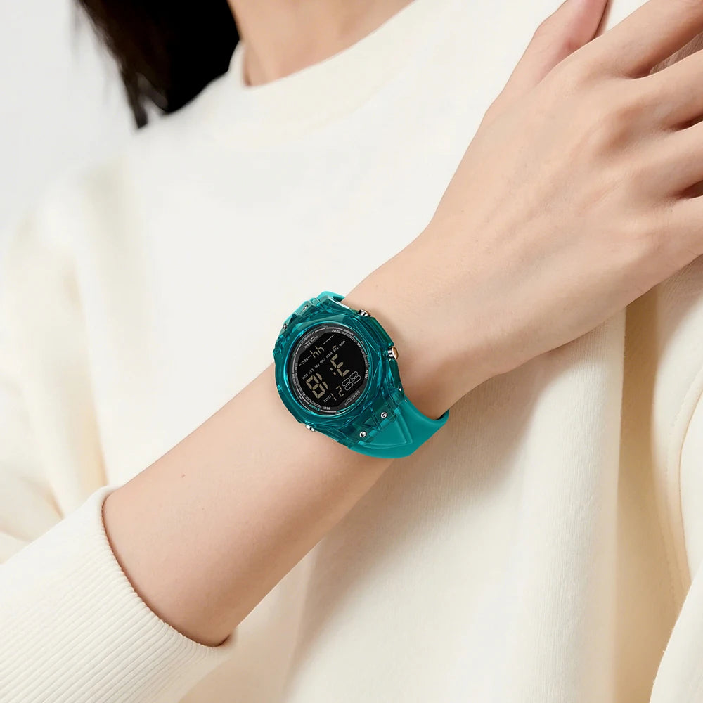 Fashion Women Digital Watches, LED Backlight Design Outdoors Sports Watch Waterproof, Countdown Date Multifunction Wrist watch