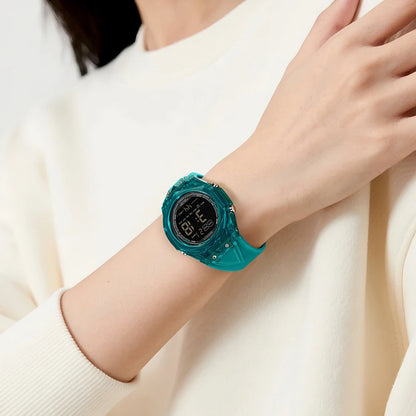 Fashion Women Digital Watches, LED Backlight Design Outdoors Sports Watch Waterproof, Countdown Date Multifunction Wrist watch