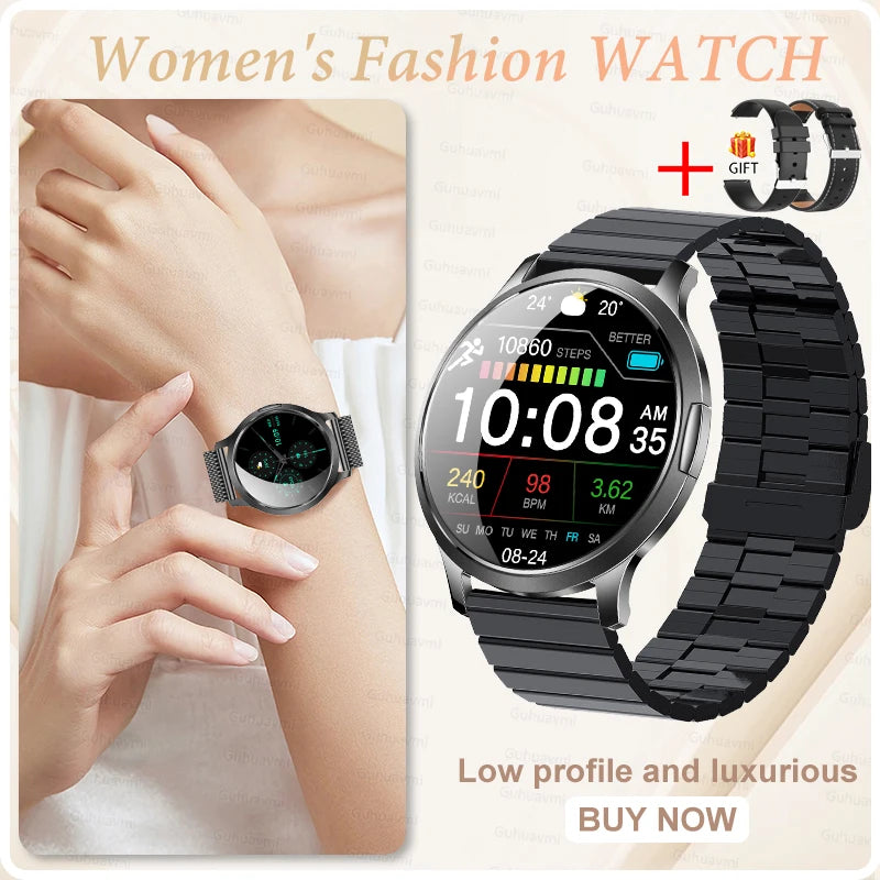 2026New Ladies' Smart Watch AMOLED Display Custom Dial Sport Fitness Health Tracke Waterproof Bracelet Music Digital Clock Women
