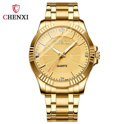 Couple Quartz Watch Men Women Band Round Wristwatch Luxury Gold Waterproof Lover Watches Ideal Gift For Wedding Anniversary
