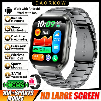 2026 NEW Smart Watch 1000mAh Large Battery Sports Modes Tracker Heart Rate Bluetooth Call 1.83'' HD Screen Waterproof GPS Woman