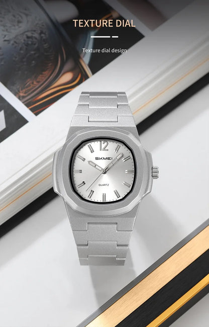 Skmei Bracelet Watches for Mens Analog Display 50M Waterproof Simple Style Quartz Wristwatch