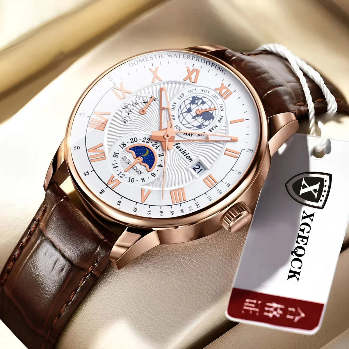 2024 Men Watch Fashion Top Luxury Sport Men's Wristwatch Waterproof Luminous Leather Date Quartz Watches Man Clock