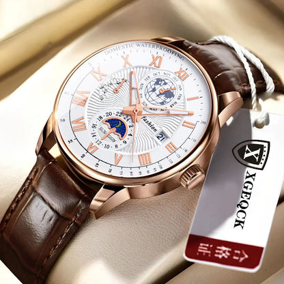 2024 Men Watch Fashion Top Luxury Sport Men's Wristwatch Waterproof Luminous Leather Date Quartz Watches Man Clock