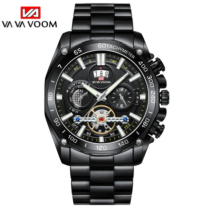 Relogio Masculino Top Brand Mens Luxury Business Watch Big Dial Stainless Steel Luminous Hands Clock Chic Waterproof Wristwatch