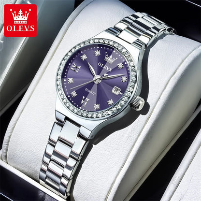 OLEVS 2026 New Women's Wristwatch Elegant Luxury Quartz Watch For Women Fashion Waterproof Watches Stainless Steel Ladies Clock