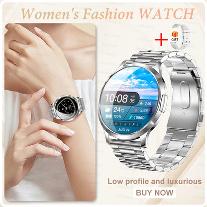 2026New Ladies' Smart Watch AMOLED Display Custom Dial Sport Fitness Health Tracke Waterproof Bracelet Music Digital Clock Women