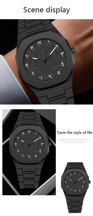 Middle Eastern Popular Sports Watches for Men and Women Dopamine Quartz Watches Niche Fashion Waterproof Stainless Steel