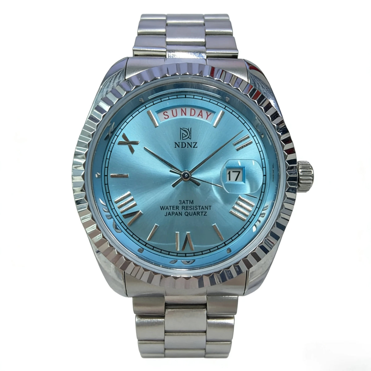 Fashionable waterproof couple's wristwatch, men business quartz watch, date and timing function, steel strap, Japanese movement