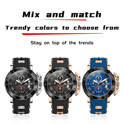 OLEVS Sports Watches For Man Multifunctional Quartz Watch﻿ Waterproof Luminous Date Watches Man Gift Luxury Brand Reloj 9986