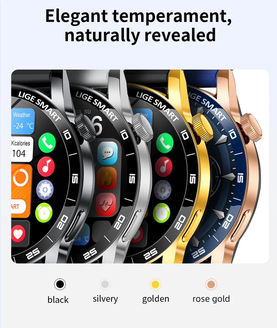LIGE 2026 New Smartwatch Men For Android iOS Phone 1.38" HD Bluetooth Call Heart Rate Monitor Waterproof Sport Smart Watch Women