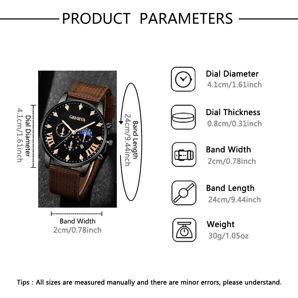 4Pcs High‑End Men's Wristwatch For Daily Wear, Perfect Gift For Birthdays,Christmas, Thanksgiving & Halloween (Box Not Included)
