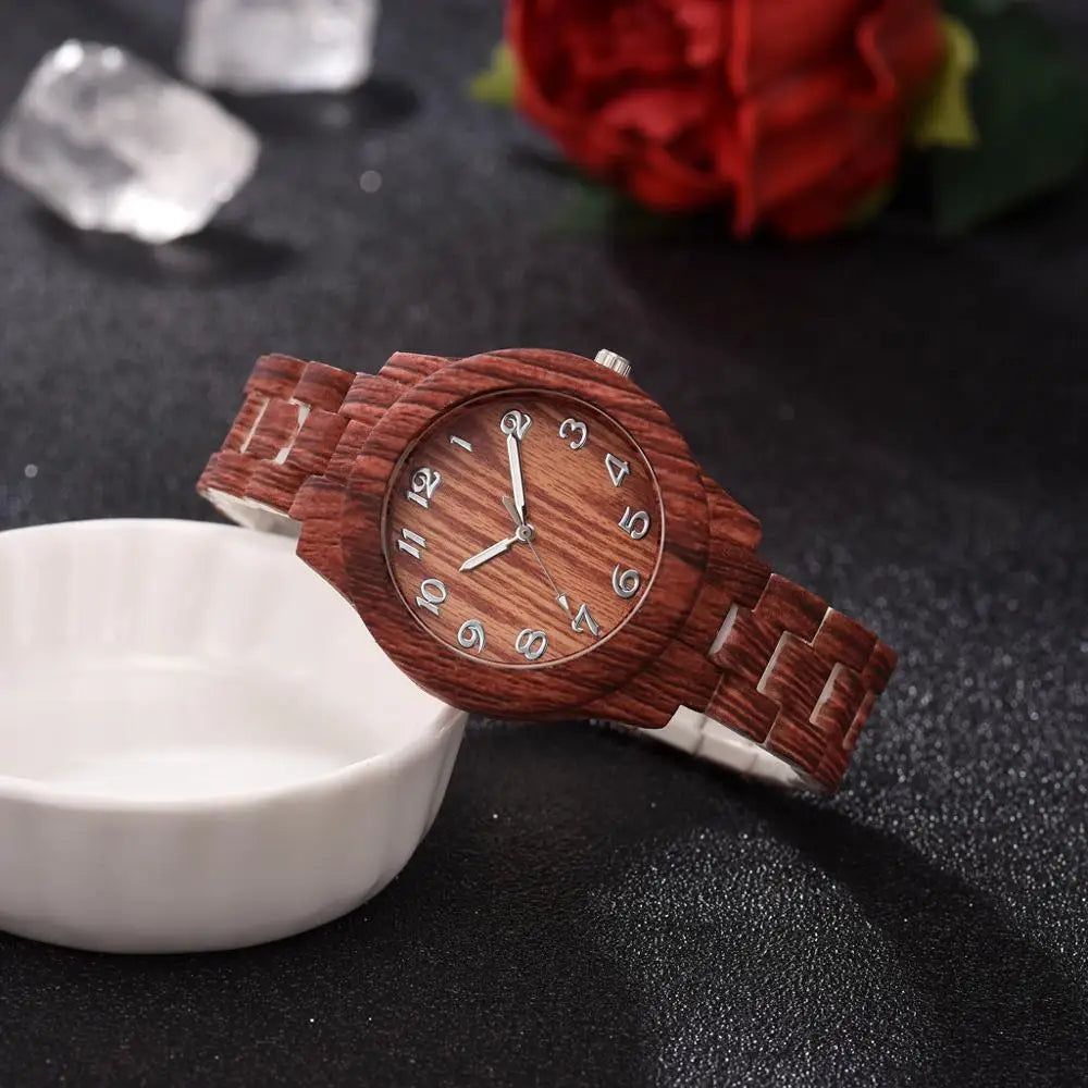 2022 New Fashion Wooden Watch Women's Watches Imitation Wood Leather Band Quartz Wristwatches Ladies Free Shipping Montre Femme