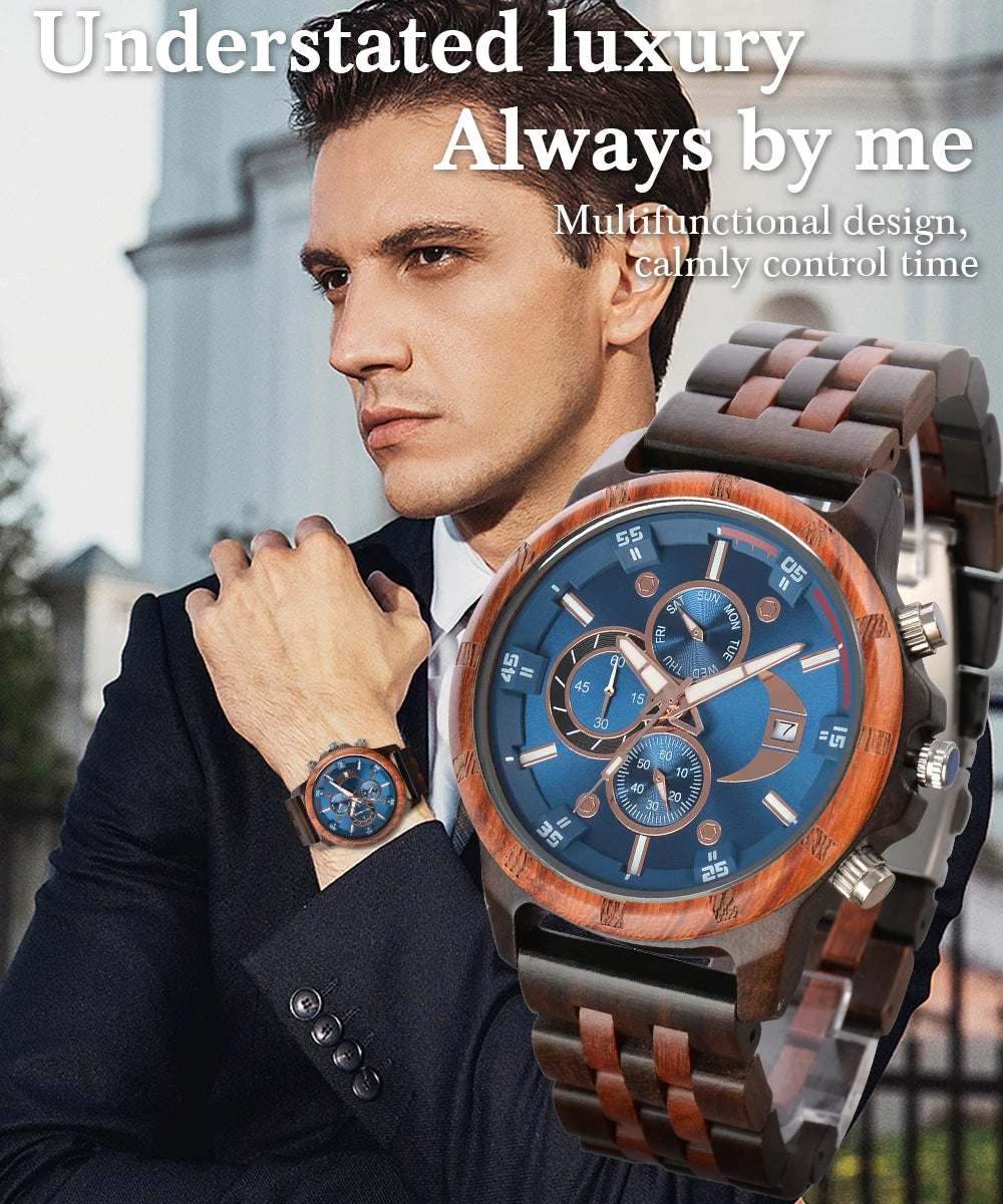 Wooden Watches for Men Fashion Anniversary Wedding Day Gift For Husband Personalized Engraved Custom Wood Watch Dropshipping