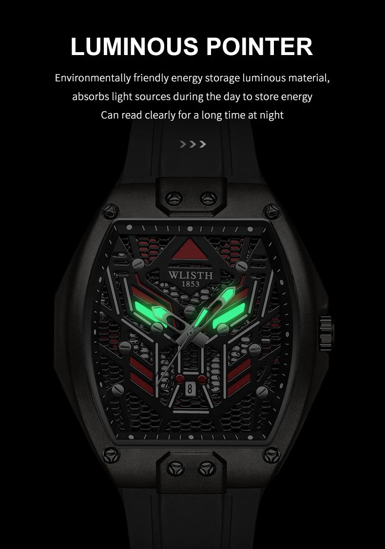 2025 Fashion Luxury Wine Barrel Shaped Watches for Man Quartz Wristwatch for Male Watch Luminous Waterproof Trendy Clock reloj