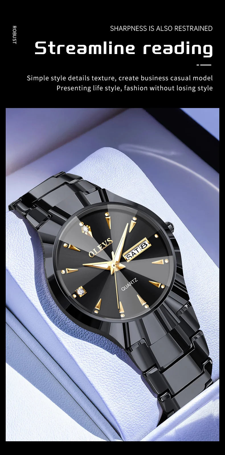 OLEVS Brand Watch Hot Selling Waterproof Tungsten Steel Men's Watch 8697