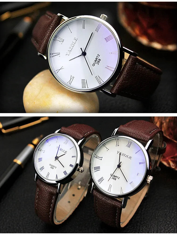 Fashion Wrist Watches for Men Top Brand Analog Men's Quartz Watches Leather Band Casual Business Men Watches Relogio Masculino